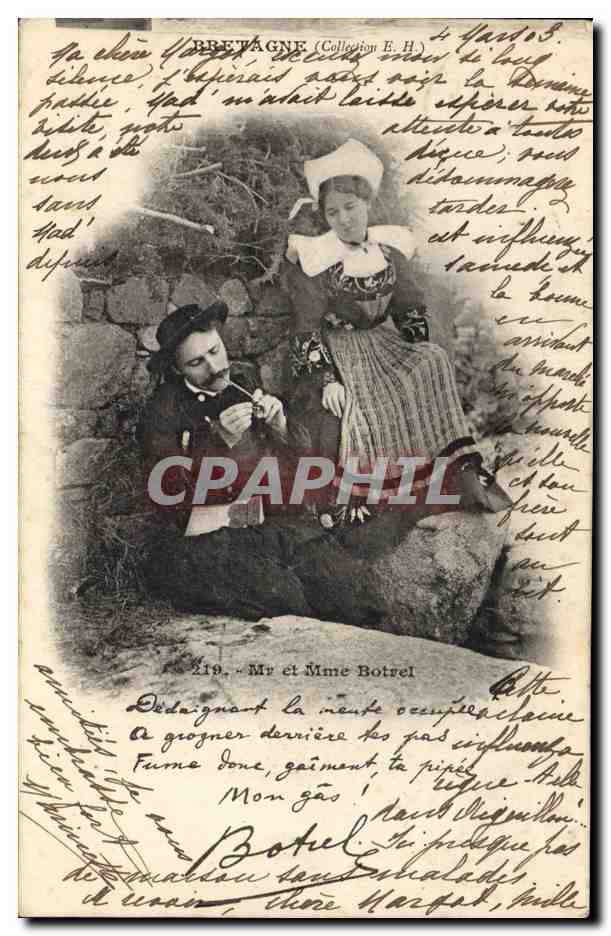 CPA Folklore Mr et Mme Botrel 