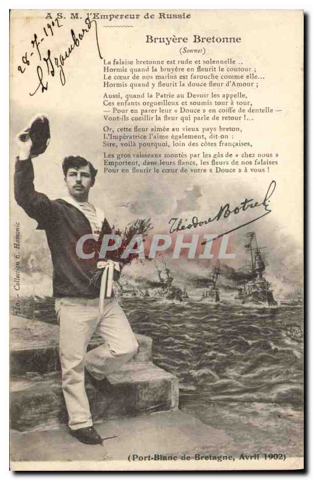 CPA Folklore Botrel Bruyere Bretonne ASM l'empereur de Russie Russia 