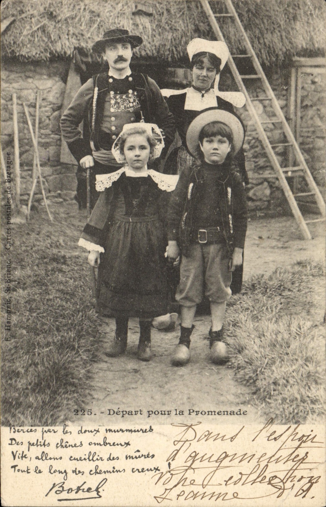 CPA Folklore Botrel Depart pour la promenade Enfants