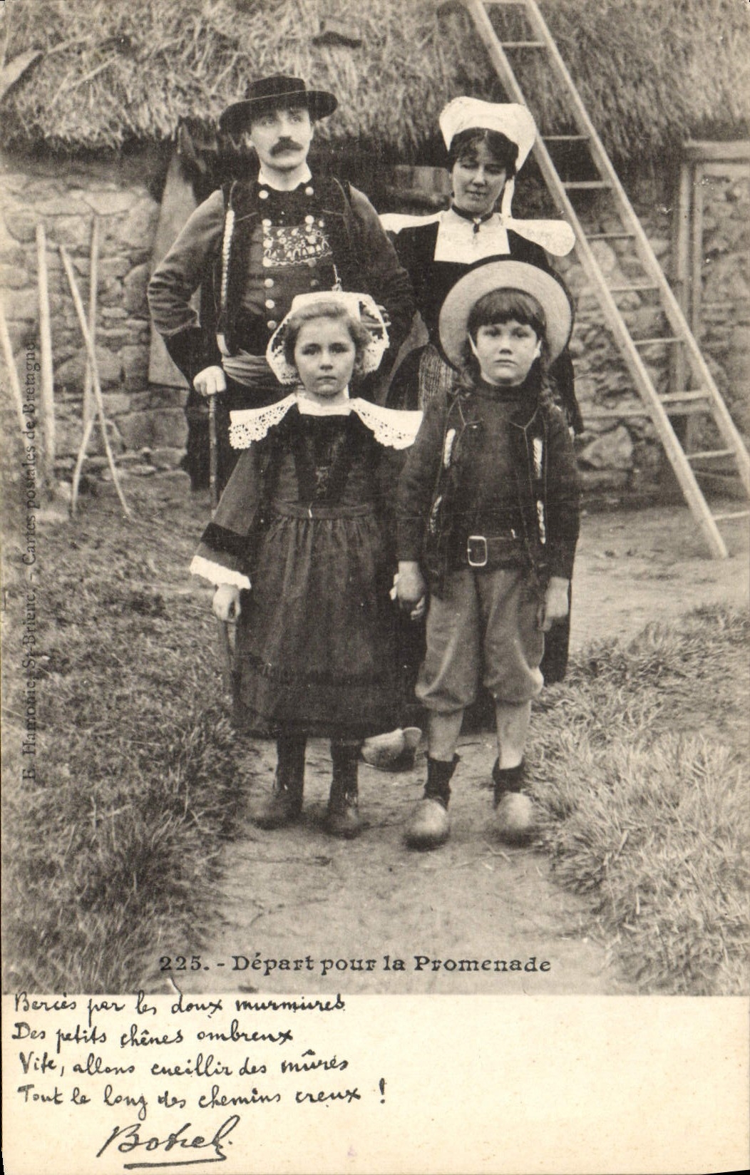 CPA Folklore Botrel Depart pour la promenade Enfants