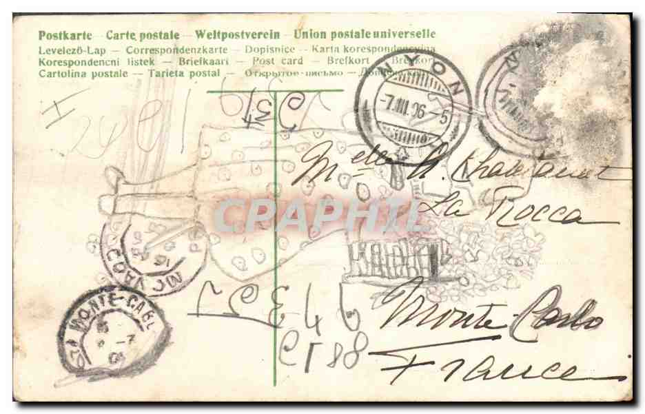CPA Fantaisie Fleurs Enfant — Verso
