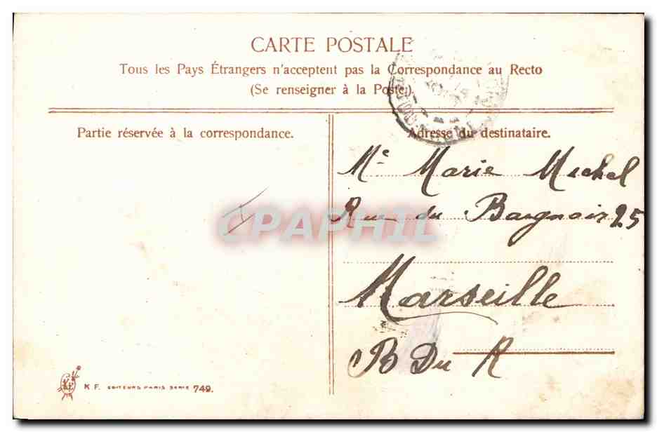 CPA Fantaisie Fleurs  — Rückseite