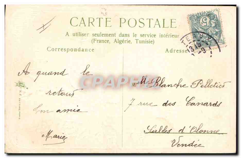 CPA Fantaisie Fleurs  — Back