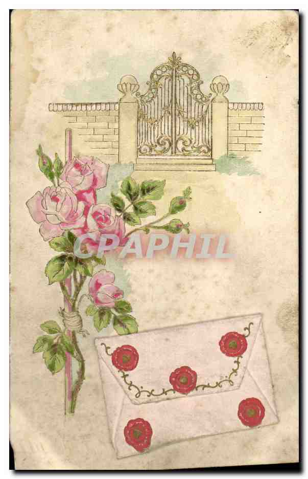 Portail orné — Roses et enveloppe décorée — F. Éditeurs, Paris, série 2