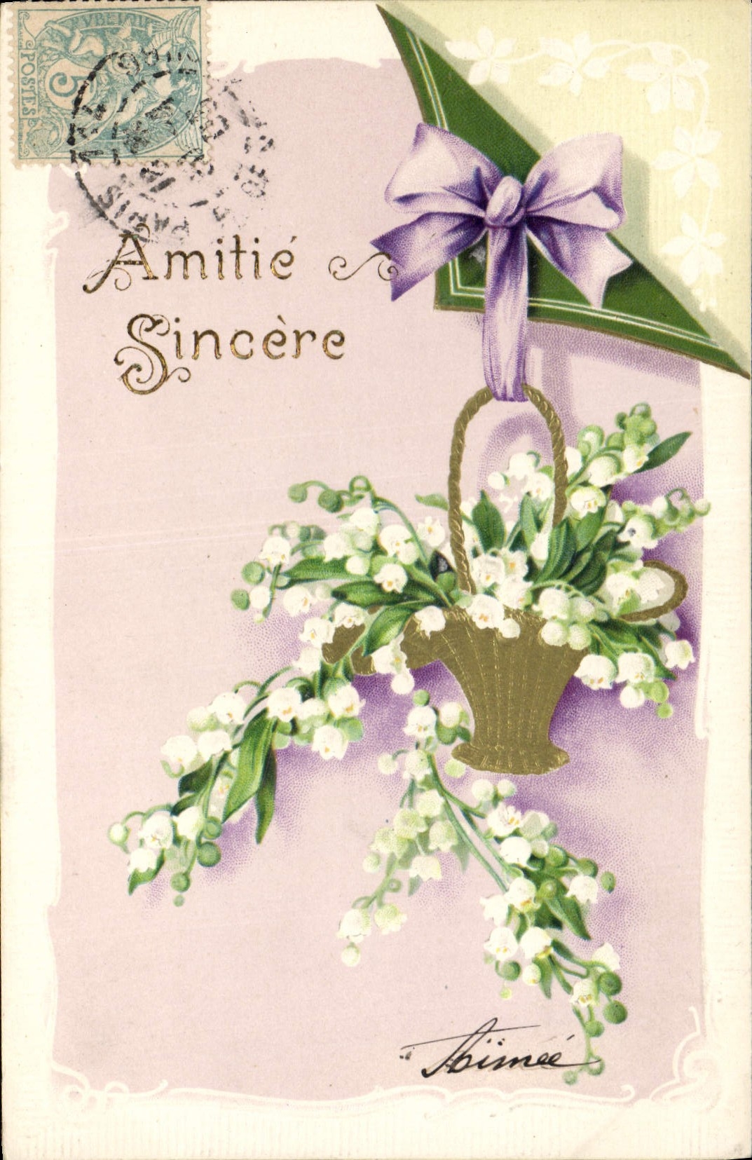 CPA Fantaisie Fleurs Muguet