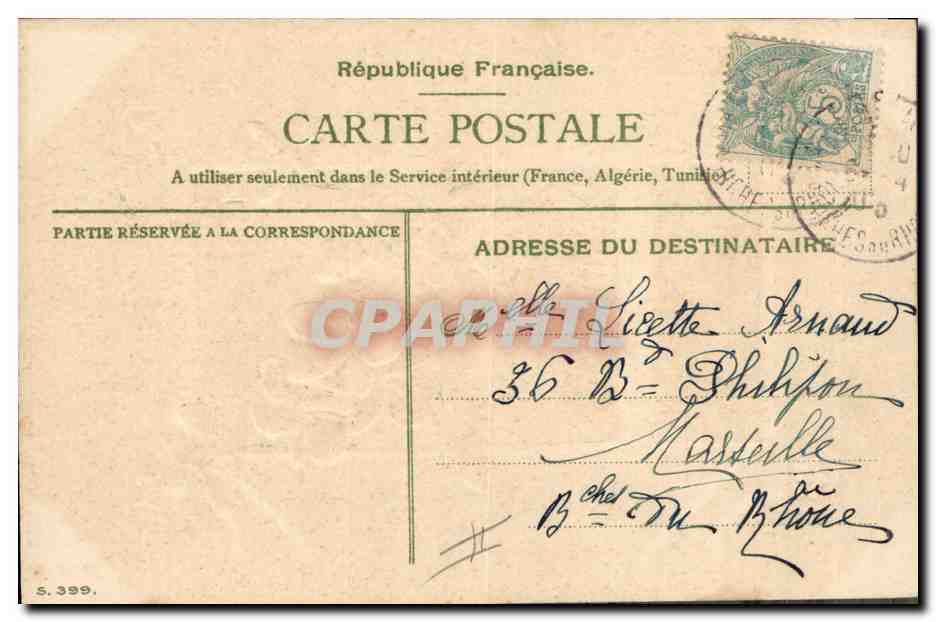 CPA Fantaisie Fleurs  — Verso