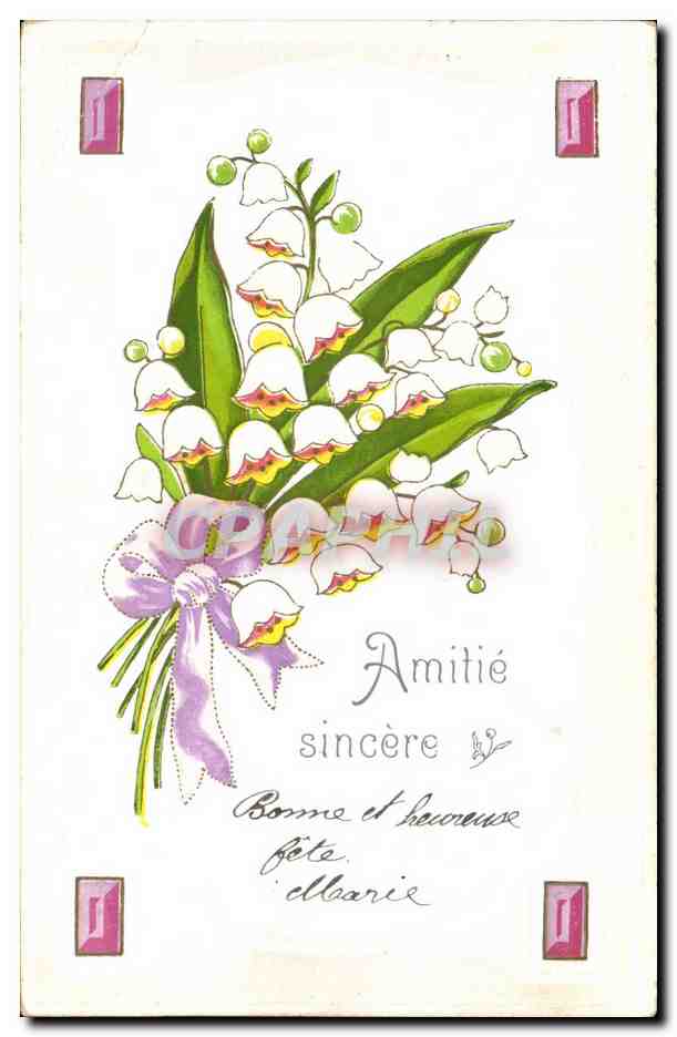 CPA Fantaisie Fleurs Muguet