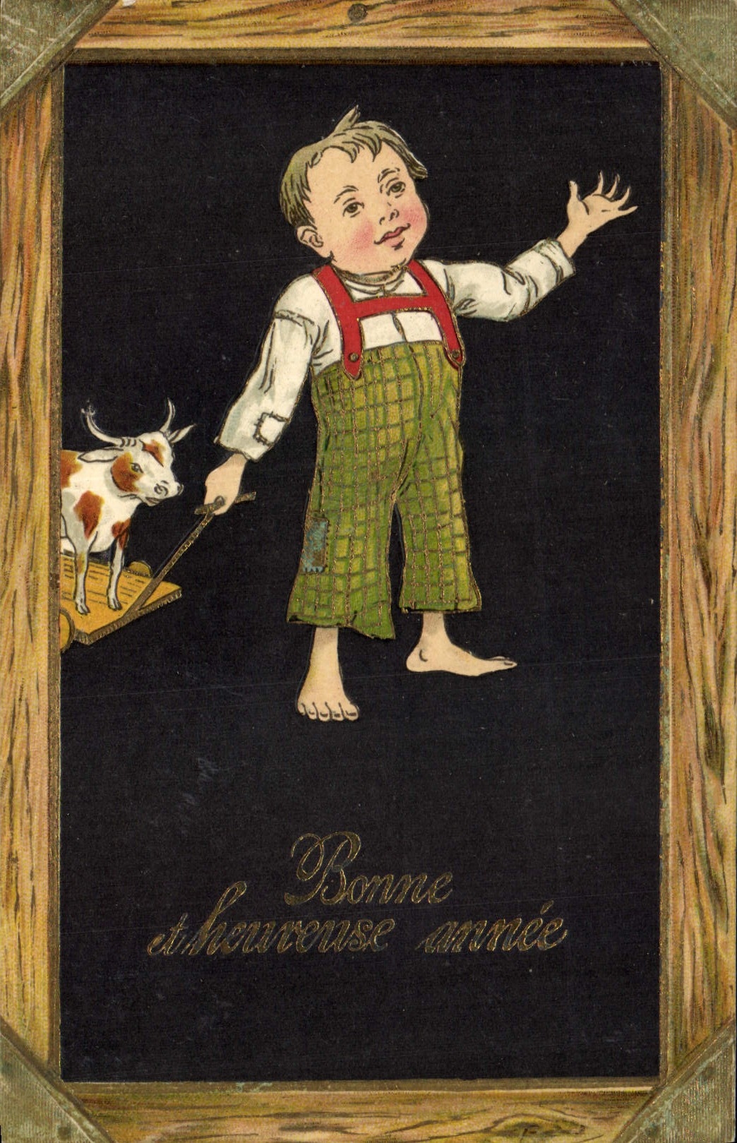 CPA Fantaisie Enfant Vache 