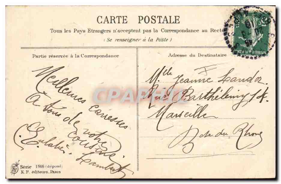 CPA Fantaisie Fleurs  — Rückseite