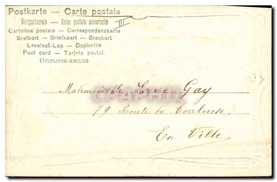 CPA Fantaisie Fleurs Annee 1905 — Rückseite