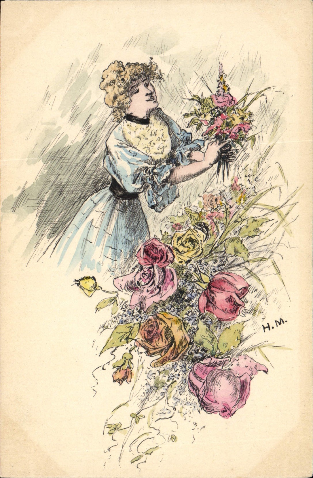 CPA Fantaisie Illustrateur Femme
