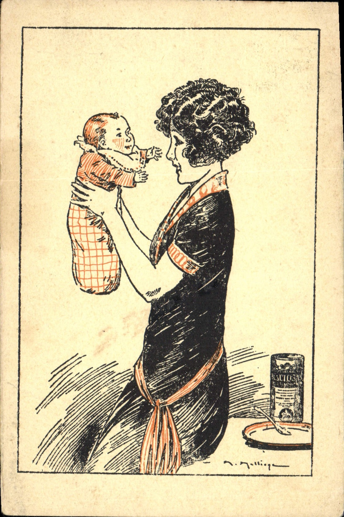 CPA Fantaisie Illustrateur Femme Bebe Enfant 