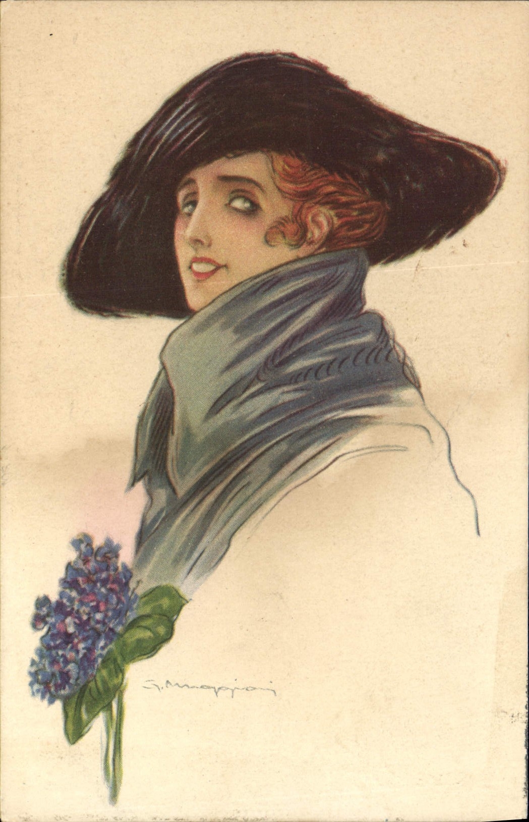 CPA Fantaisie Illustrateur Femme
