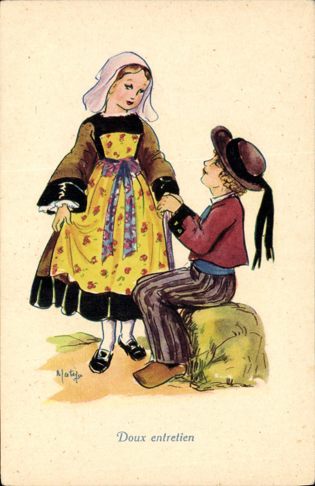CPA Fantaisie Illustrateur Enfants Doux entretien