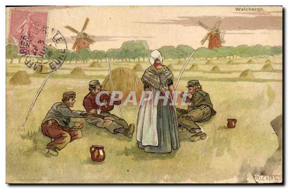Scène de campagne à Walcheren — éditeur WELCHERS, n° série G 6 Dess.