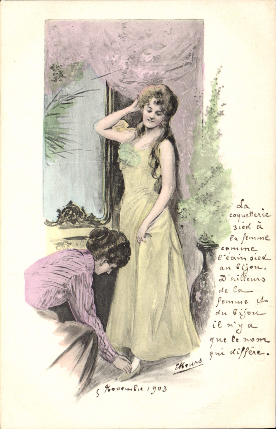 Frau und Koketterie — Illustration — Eheurs, n° 2151