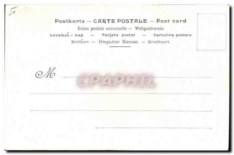 Frau in besticktem Kleid — Sammlung JOB — Kalender 1901, Maxence — Rückseite