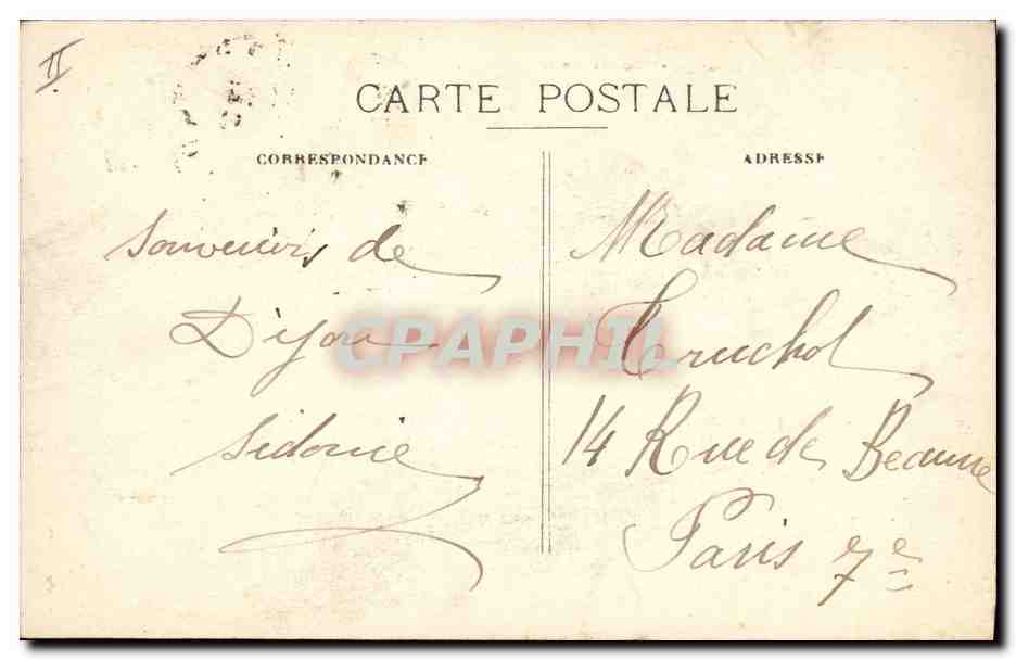CPA Kiosque a musique Place du peuple Dijon  — Verso