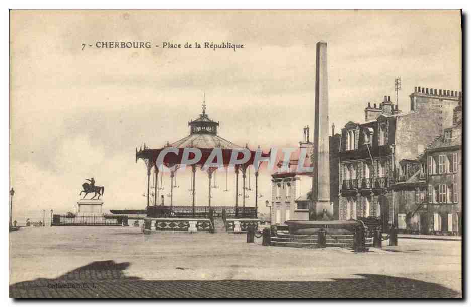 CPA Kiosque Cherbourg Place de la Republique 