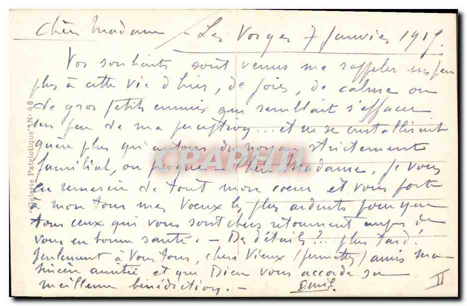 CPA Militaria General Dubail Promu Grand Croix de la Legion d'honneur  — Verso