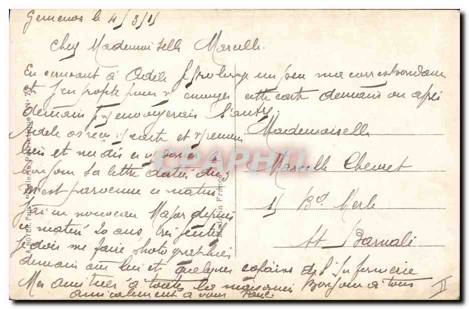 CPA Militaria Le grand Etat Major Joffre Dubail Castelnau  — Rückseite