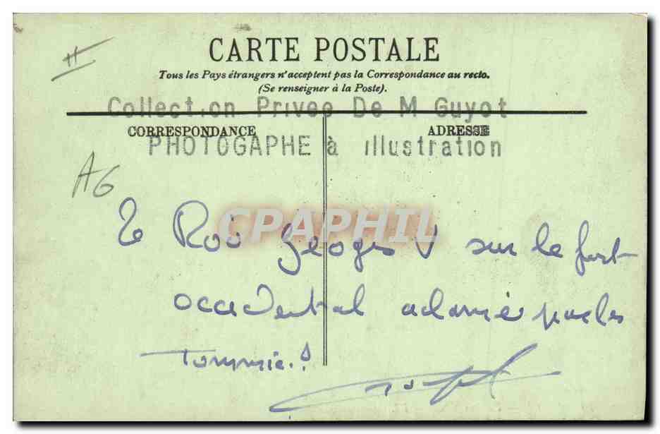 CPA Militaria Le roi Georges V sur lef ront occidental acclame par les Tommies  — Verso