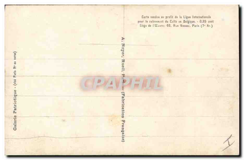 CPA Militaria Roi Albert Belgique Nieuport Dunkerque  — Rückseite