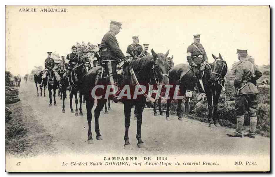 CPA Militaria Armee anglaise Le general Smith Dorrien Chef d'Etat Major du General French 