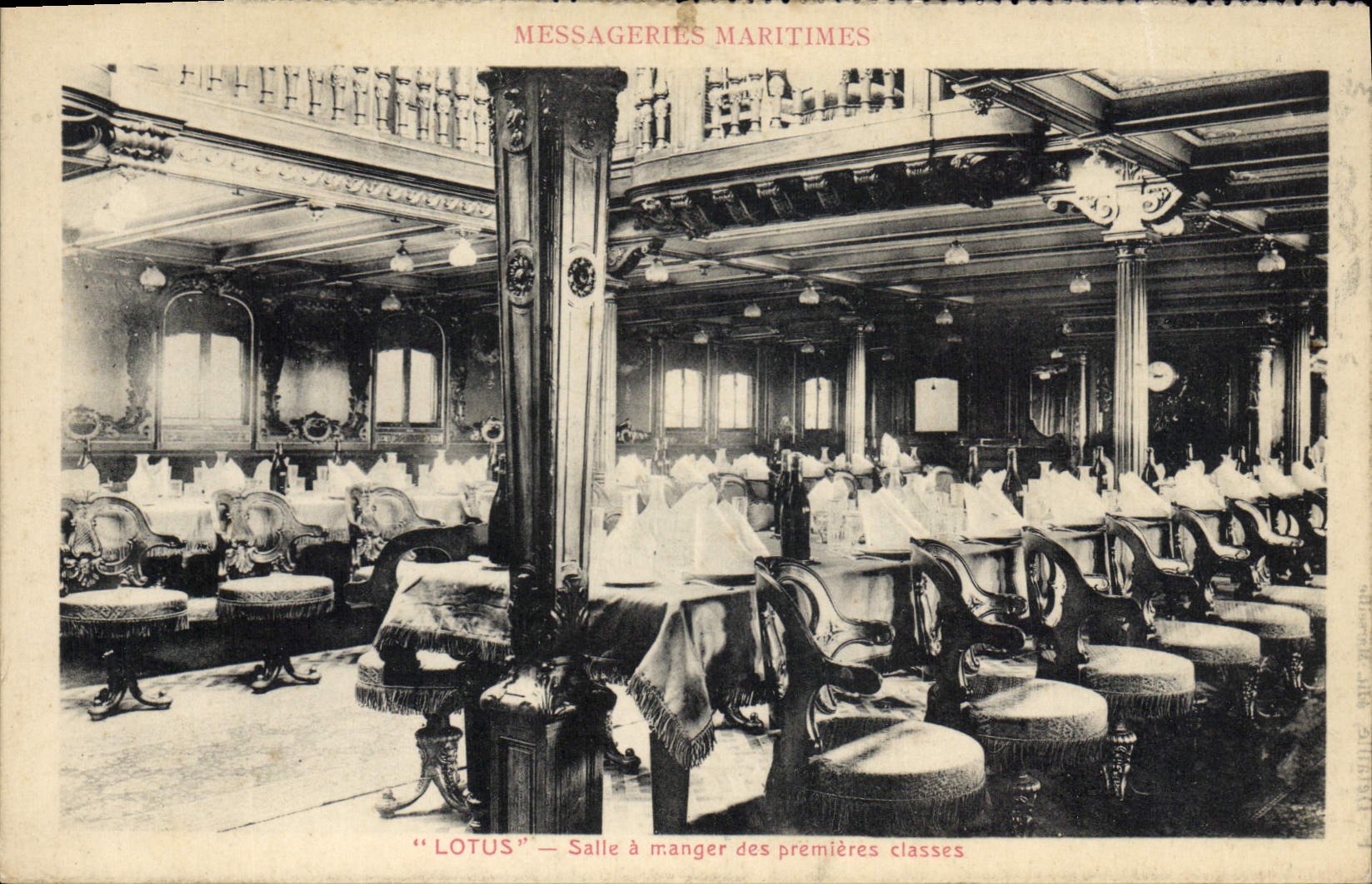 “LOTUS” — Salle à manger des premières classes — Messageries Maritimes