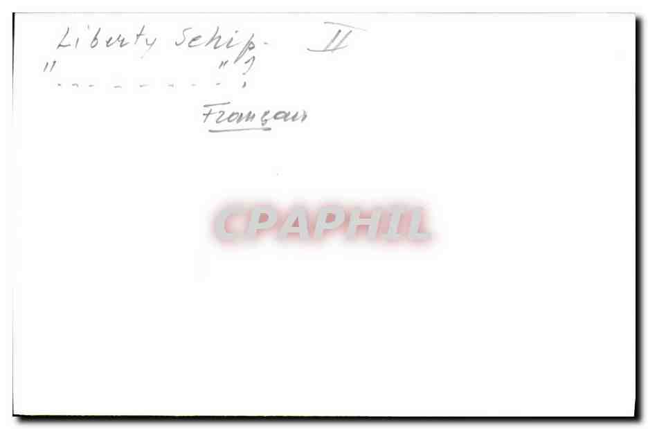 PHOTO Bateau Paquebot Liberty Ship II — Verso