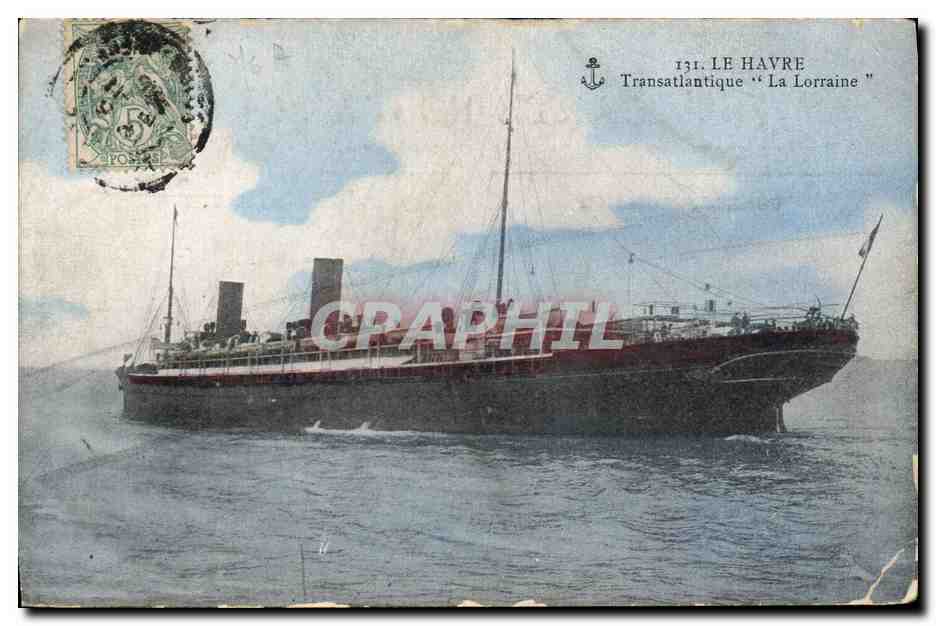 CPA Bateau Paquebot Le Havre Transatlantique La Lorraine