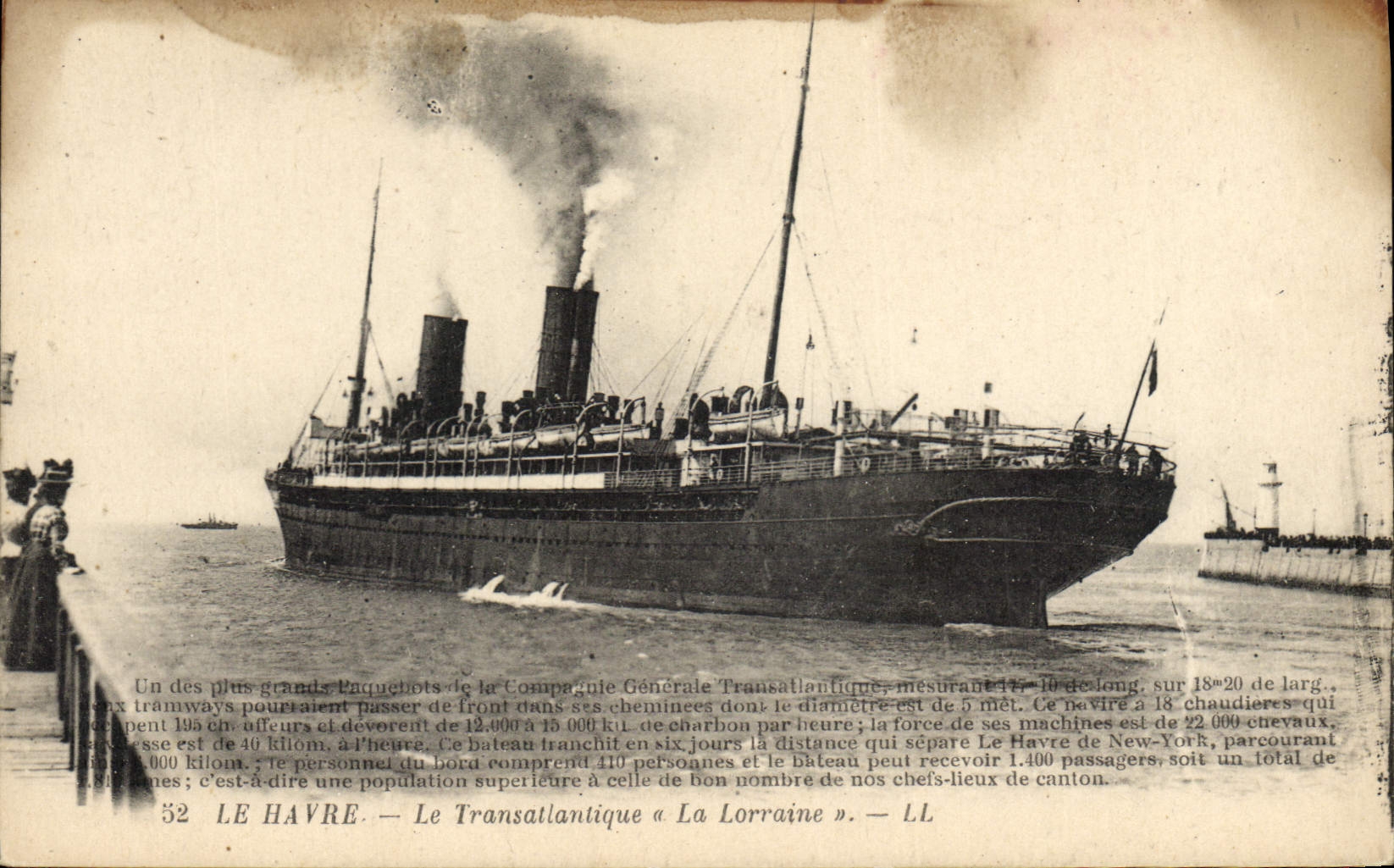 Le Havre — Le Transatlantique « La Lorraine » — LL