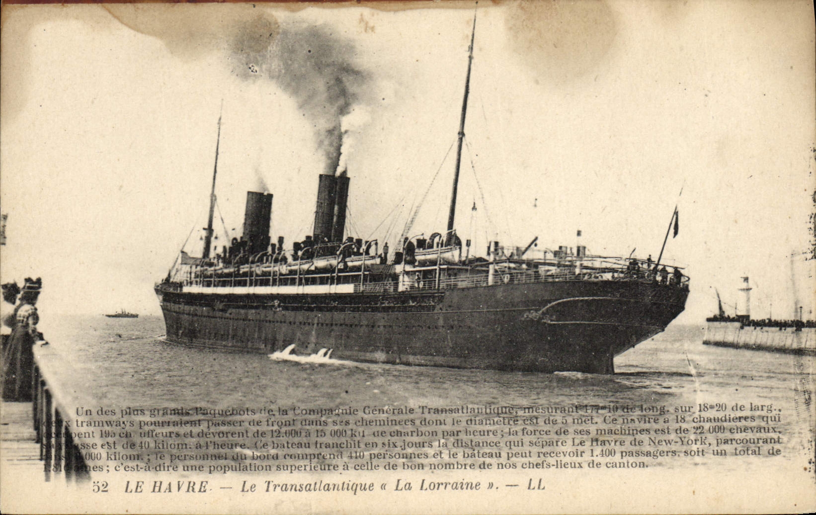 Le Havre — Le Transatlantique « La Lorraine » — LL