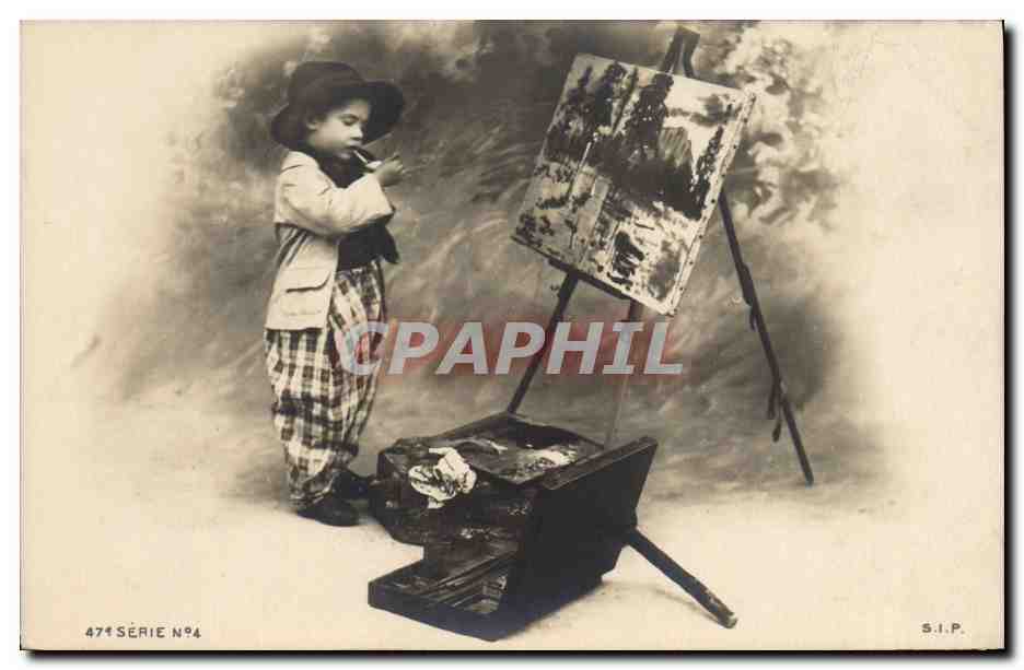 CPA Peintre Enfant
