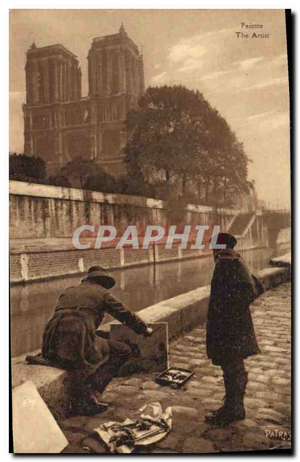 CPA Peintre Le Long de la Seine Paris Notre Dame