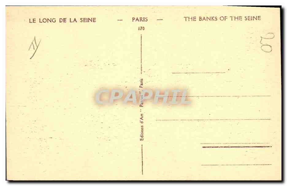 CPA Peintre Le Long de la Seine Paris Notre Dame — Verso