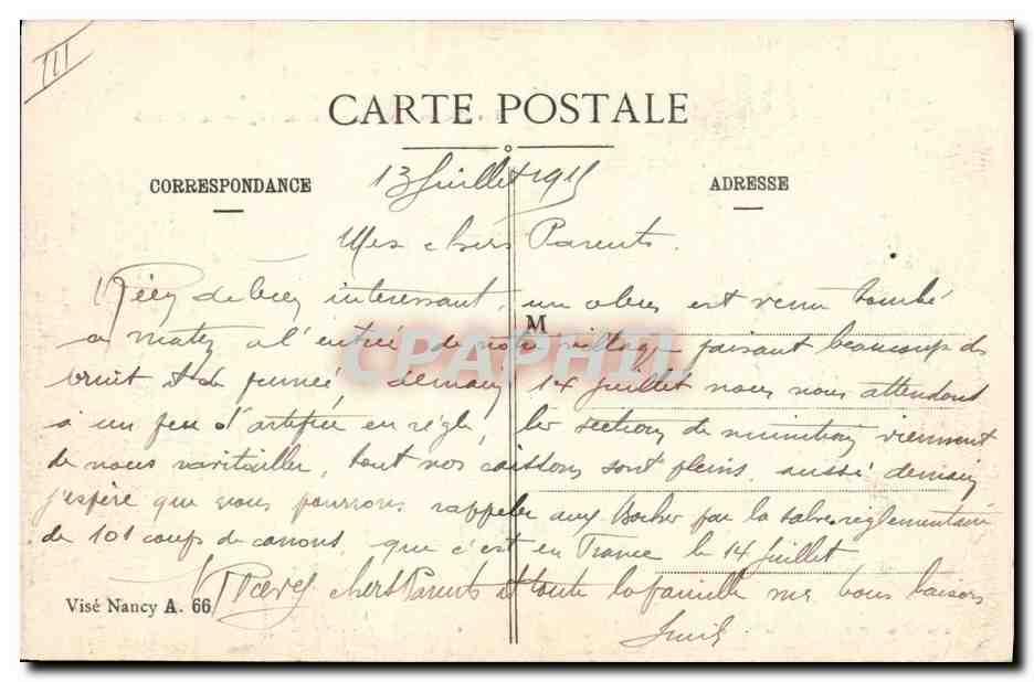 Ruines de l'église de Serres — Environs de Lunéville — Guerre 1914-1915 — Verso