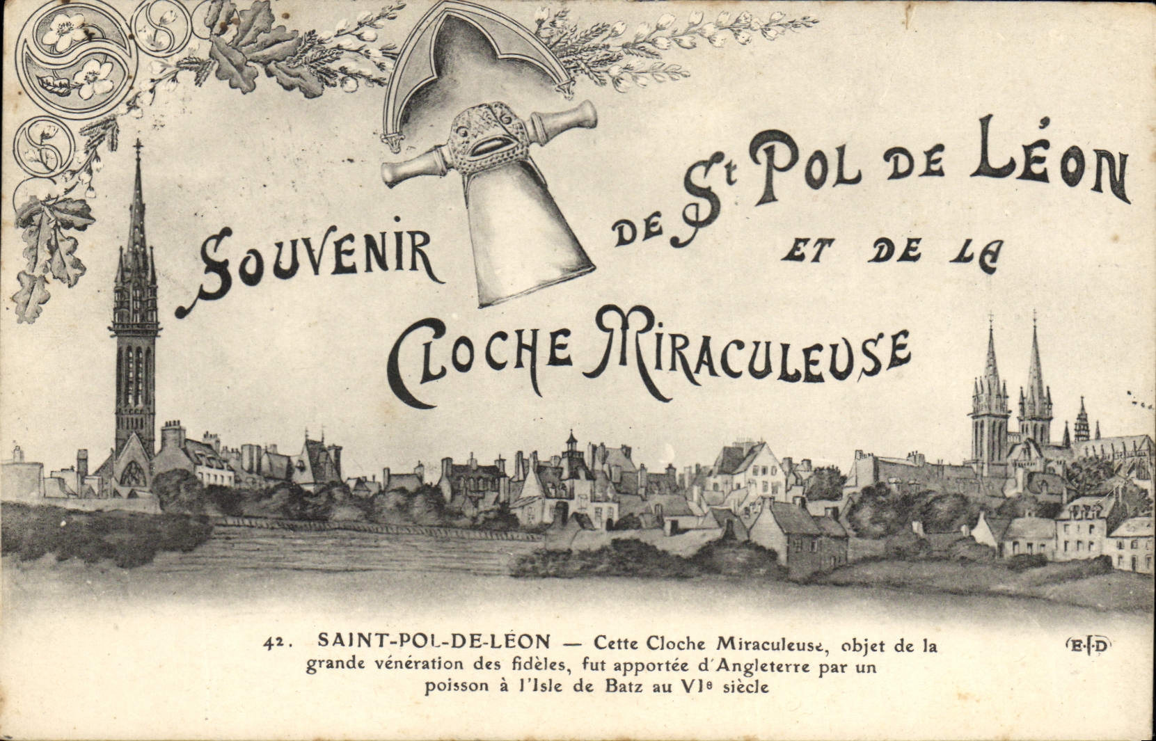 Saint-Pol-de-Léon — Souvenir de la cloche miraculeuse — éditeur B.D. n°42