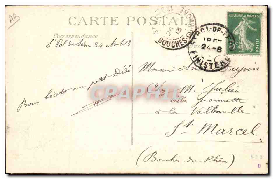 Saint-Pol-de-Léon — Souvenir de la cloche miraculeuse — éditeur B.D. n°42 — Reverso