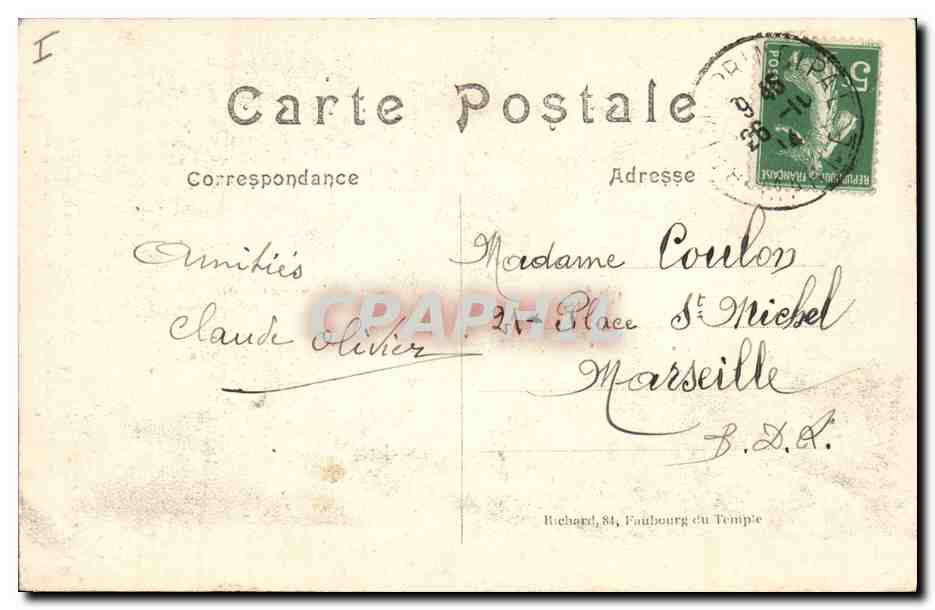 CPA Cloche Cathedrale de Reims apres le bombardement par les Allemands — Verso