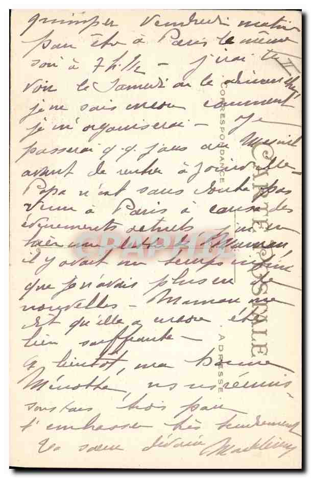 CPA Cloche Quimper Le Roi Gallon qui fonda l'eveche avec l'eveque Corentin — Verso