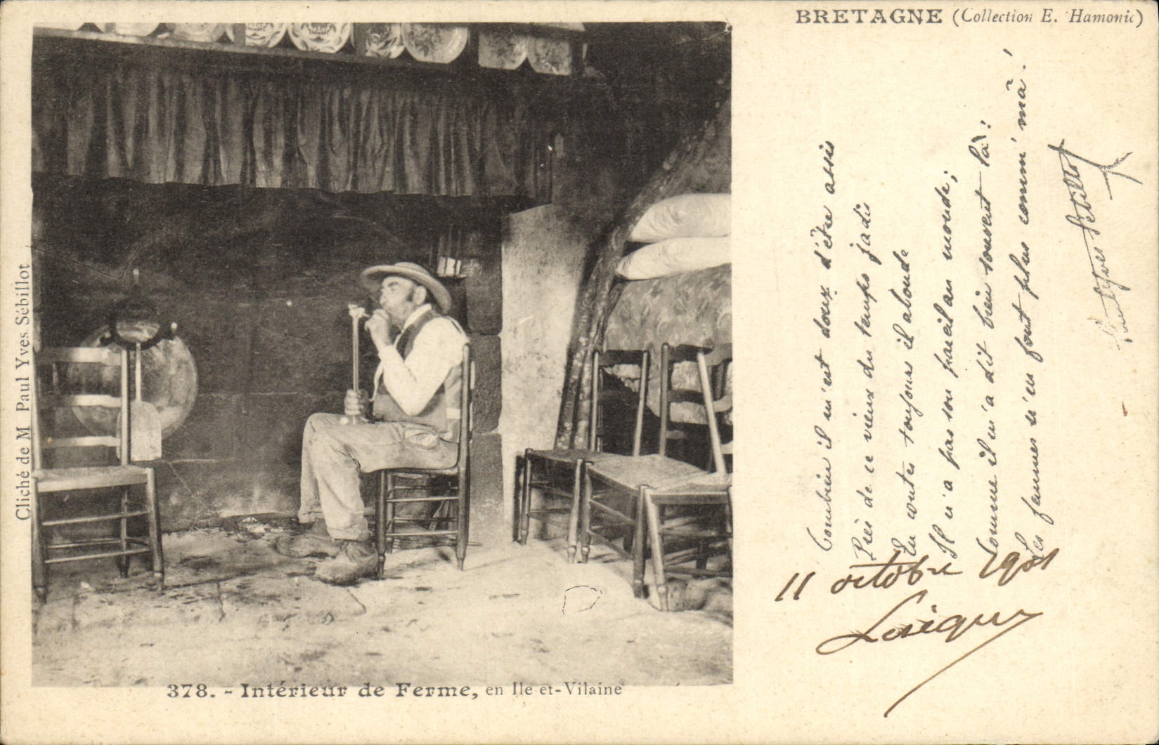 CPA Folklore Bretagne Interieur de ferme en Ile et Vilaine