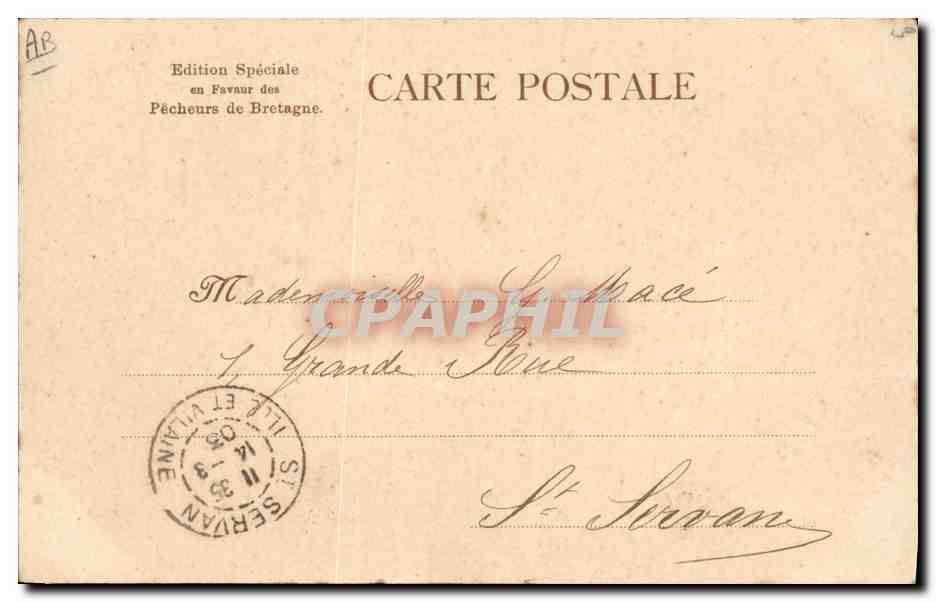 CPA Folklore Botrel Fileuse — Verso