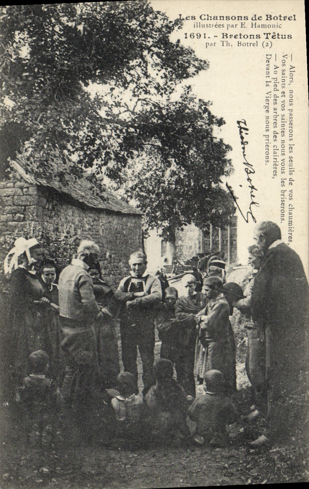 CPA Folklore Les chansons de Botrel illustrees Bretons tetus