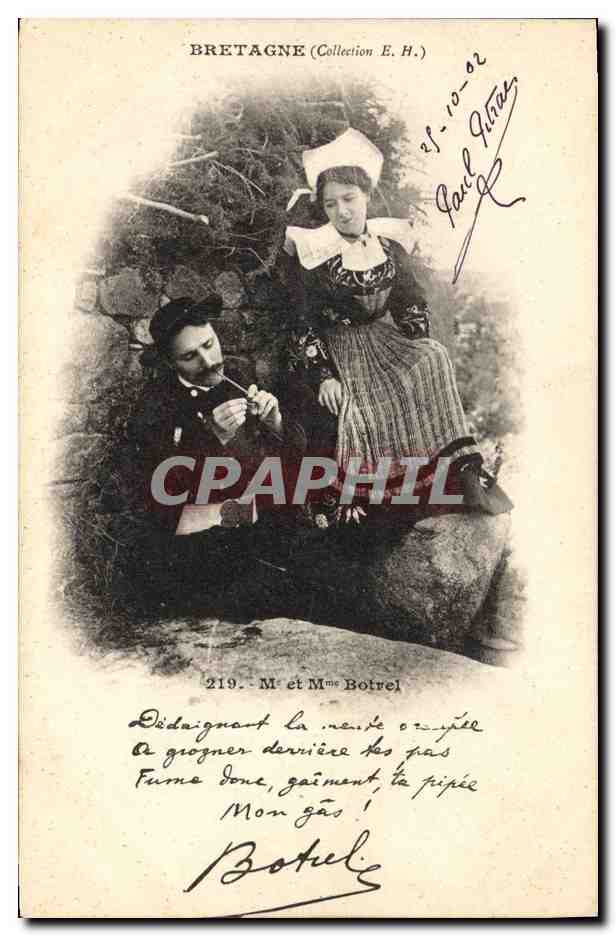 CPA Folklore Les chansons de Botrel illustrees Mr et Mme Botrel