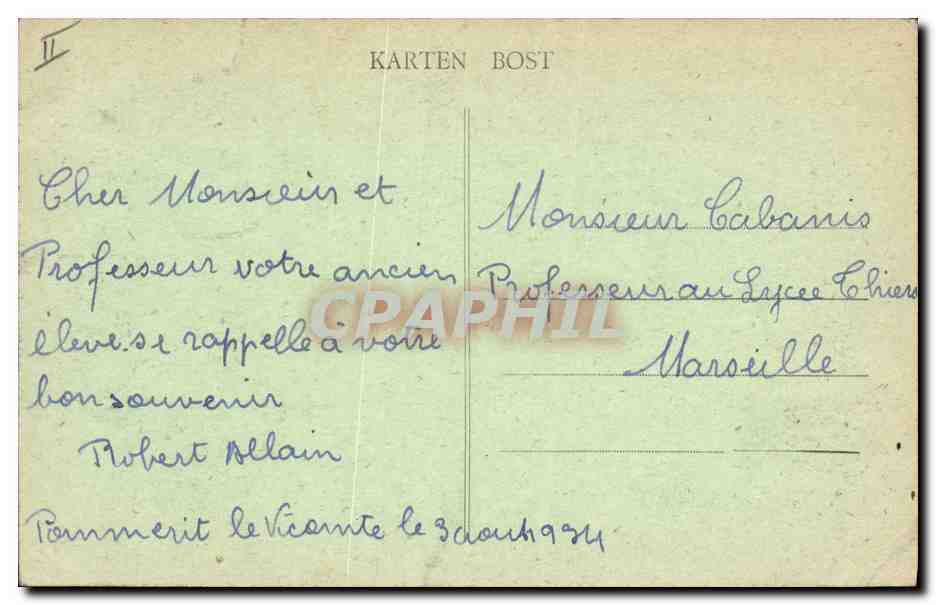 CPA Folklore Les chansons de Botrel illustrees La Paimpolaise — Rückseite