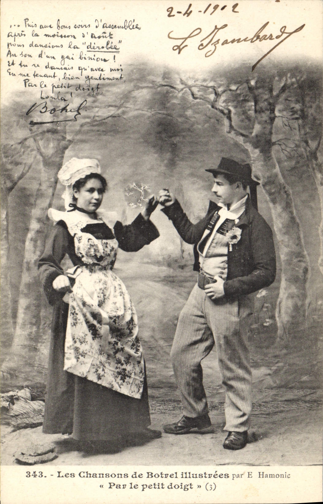 CPA Folklore Les chansons de Botrel illustrees Par Le Petit doigt
