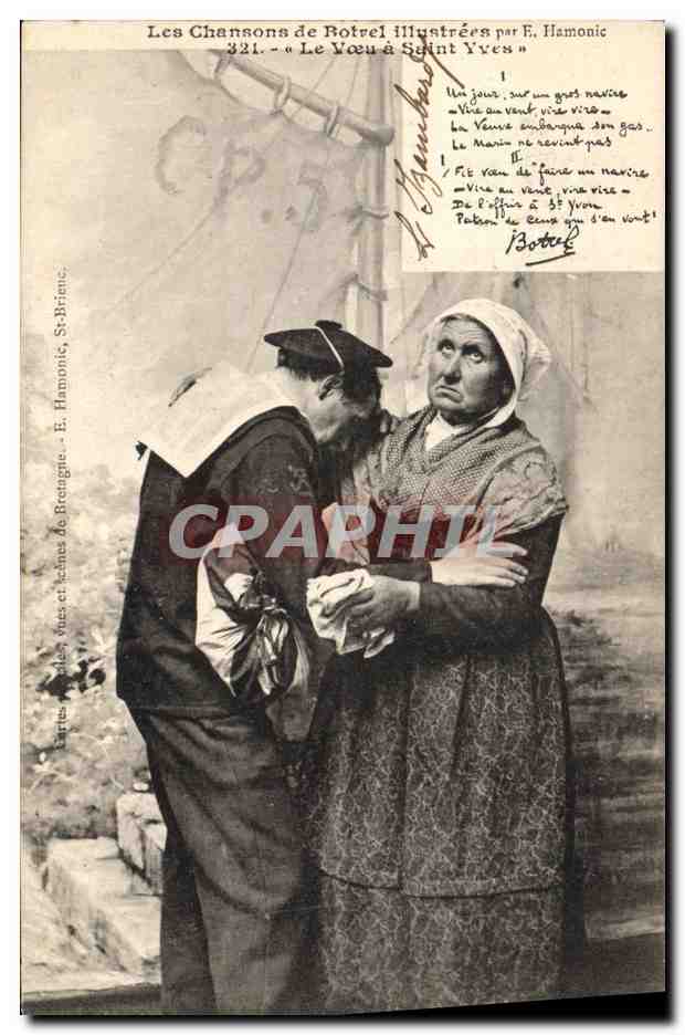 CPA Folklore Les chansons de Botrel illustrees le voeu a Saint Yves