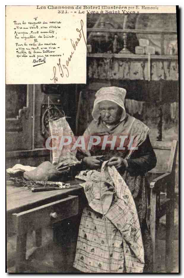 CPA Folklore Les chansons de Botrel illustrees le voeu a Saint Yves
