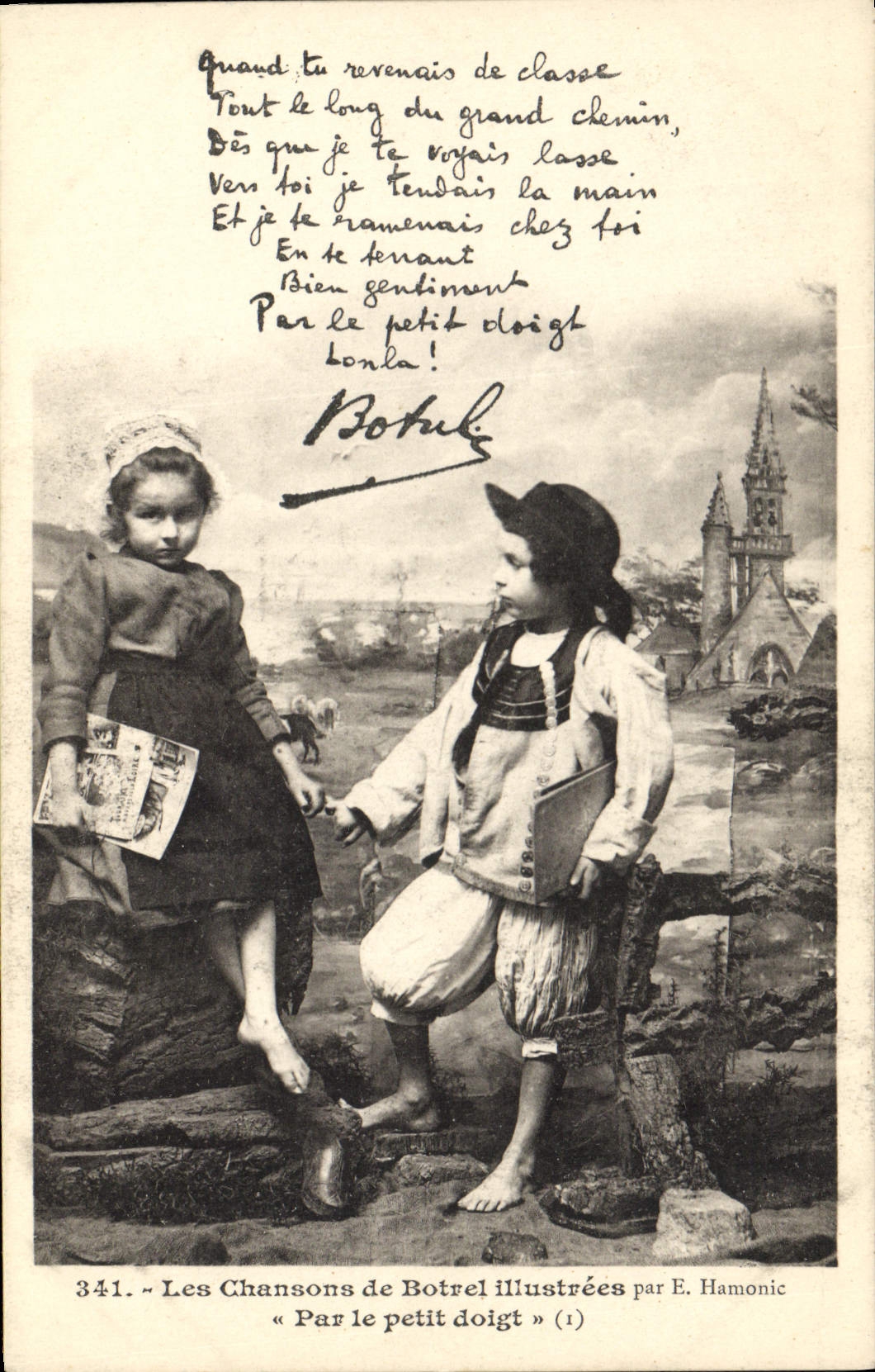 CPA Folklore Les chansons de Botrel illustrees Par Le Petit doigt